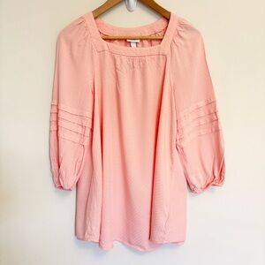 NWT Isabel Maternity Peach Square Neck Balloon Sleeve Maternity Top size XS
